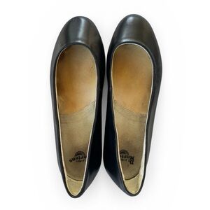 DR MARTENS Check Flats Black Leather Sz 39 (US 9) Y2K Dark Academia Cottage Core